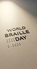 World braille day concept with tactile text design for inclusivity awareness
