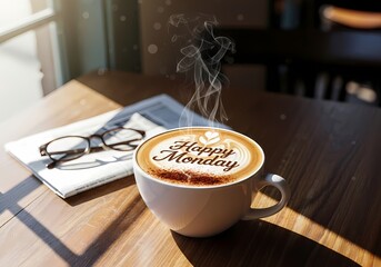 Morning motivation with fresh coffee and a positive message in a cozy setting