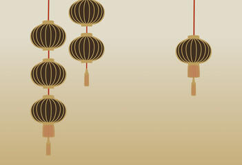  Illustration for Asian-style lantern background