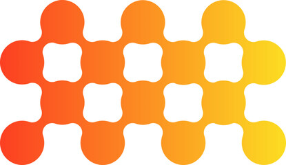 Gradient circles arranged in a modular geometric horizontal row with offset alignment.