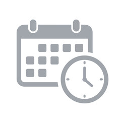 Calendar and clock icon symbolizing time management and planning