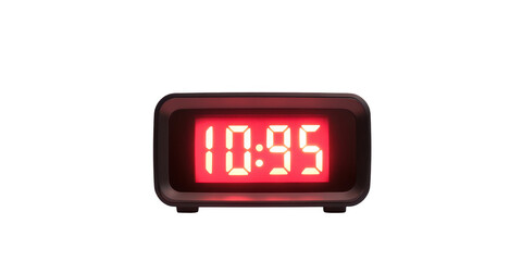 Digital clock showing time on display on transparent png background