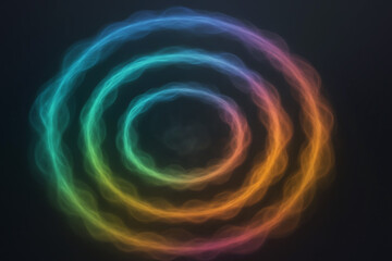 Vibrant rainbow swirls of light on a dark background