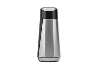 Sleek, modern beverage dispenser with a metallic finish, presented on a stark black background.