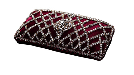 beautiful velvet clutch with stone work