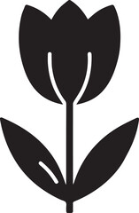 Black Minimalist Flower Silhouettes Icons