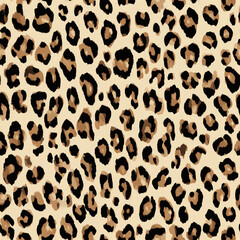 Fototapeta premium Seamless leopard print animal pattern
