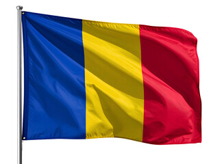 Obraz premium Romania National Flag Isolated on Transparent Background.