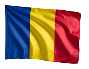 Romania National Flag Isolated on Transparent Background.