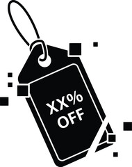 Cyber monday sale tags vector art of black and white tag with xx off for promotion and discount offer vector