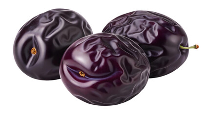 Fototapeta premium Dried Purple Dates Isolated on Transparent Background