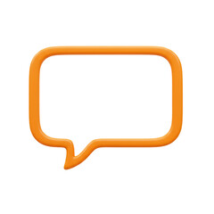 Naklejka premium An orange speech bubble for chat and communication. isolated on transparent background