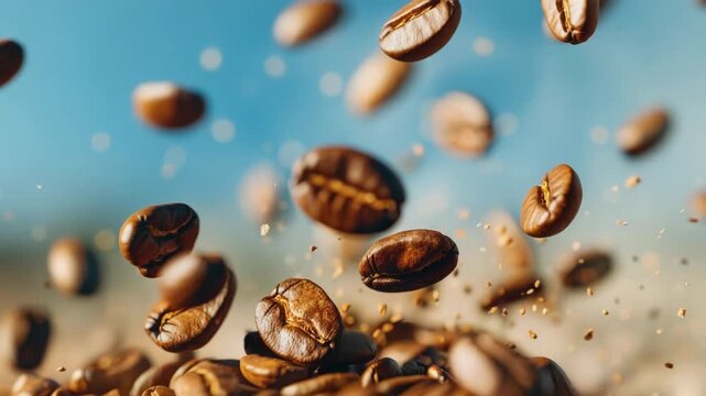 Coffee Beans Flying