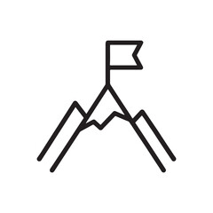 Mountain Goal Line Icon