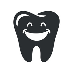 Smiling Tooth Icon for Dental Care, Oral Hygiene, and Pediatric Dentistry Services and Educational Materials