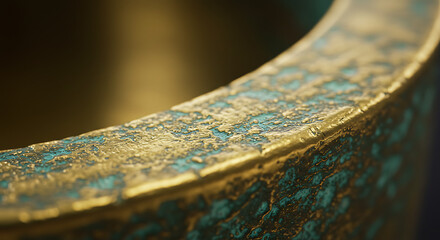 Close-up of Patina on a Brass Ring, Abstract Texture