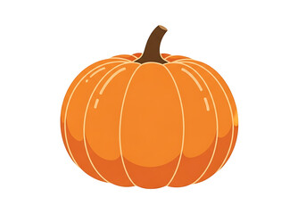 Vibrant orange pumpkin highlighted against a dark backdrop, displaying simple, stylized details.