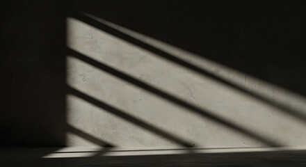 Abstract Composition of Long Shadows on a Concrete Wall