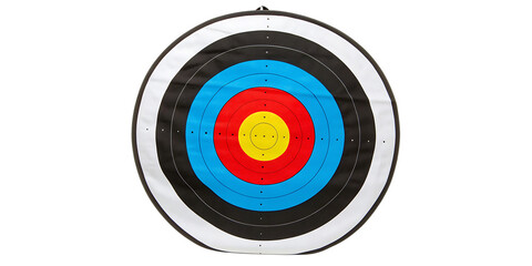Archery target with colorful rings on background bullseye sport isolated on a transparent background