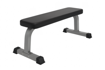 Adjustable weight bench isolated on transparent background for fitness training