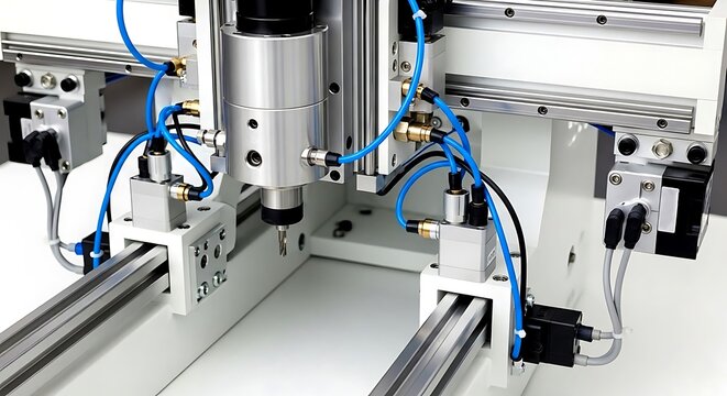 Automated pneumatic actuator assembly for industrial machinery