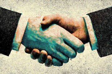 Hands engaged in a firm handshake symbolizing agreement in a business context during a professional meeting