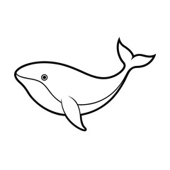 Fototapeta premium outline of a whale on white background