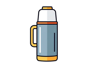 A stylized illustration of a thermal insulated bottle against a black background.