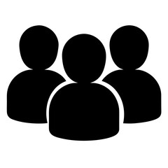 Three Silhouetted Figures Representing a Group, Team, or Social Network