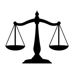 Stylized Silhouette of Scales of Justice representing fairness and legal systems