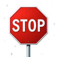 stop sign isolated on white