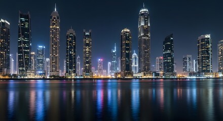 Naklejka premium dubai marina at night