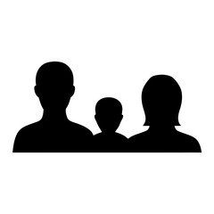 Silhouette illustration of a family consisting of a father, mother and child