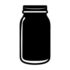 A minimalist black and white jar illustration with a tightfitting lid