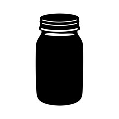Silhouette of a classic mason jar perfect for canning or storage