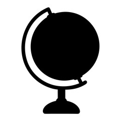 Silhouette of a globe, world representation in black and white, educational tool