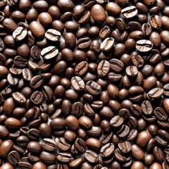 Fototapeta premium Close-Up View of Rich and Aromatic Coffee Beans on White Background