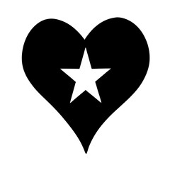 Abstract heart shape with a white star, symbolizing love and guidance
