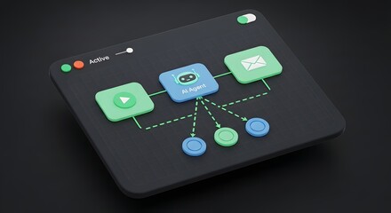Abstract representation of a digital automation workflow, illustrating interconnected processes and data flow within a technological system, symbolizing efficiency and progress