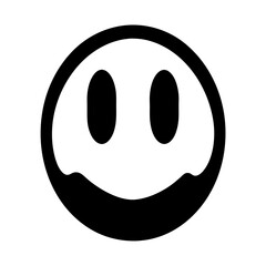 Fototapeta premium Black and White Abstract Smiley Face with an Oval Outline Design