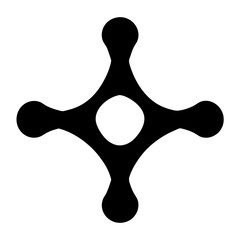 Abstract Molecule Structure in Black and White with Central Void Design