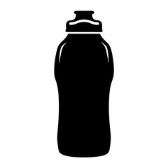 Black silhouette of a water bottle, perfect for gym or outdoor activities