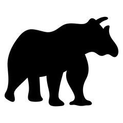 Silhouette of a Tapir Standing in Profile, an intriguing animal representation