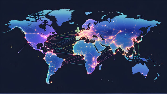 Dynamic global network visualization in modern data style
