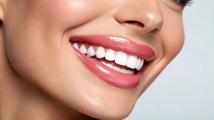 Flawless teeth and vibrant lips for the perfect smile closeup portrait