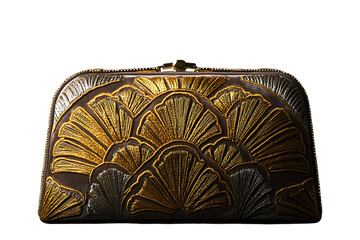 beautiful clutch with golden thread work