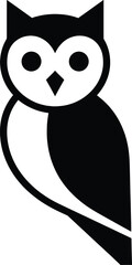 Fototapeta premium Single Owl Logo Icon Minimalist Design Silhouette