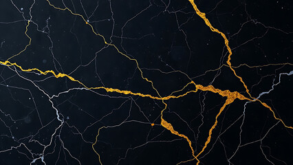 Black Marble Texture With Subtle Gold Veins
