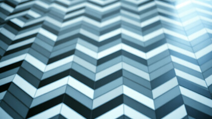 Black Gray White Chevron Mosaic Tile Floor Pattern