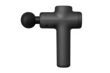 Massage gun on transparent background promoting muscle recovery and relaxation